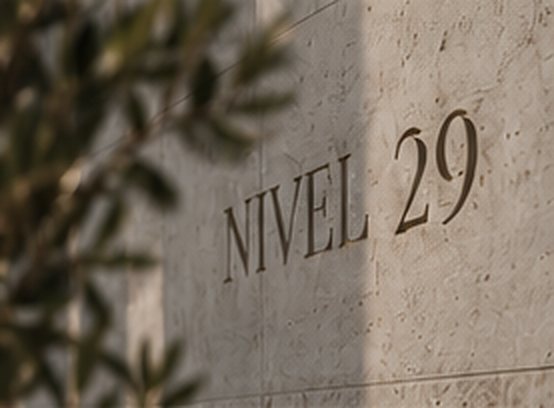 Placa de piedra con el nombre Nivel 29